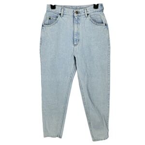 Lee High Waisted Retro Light Wash Mom Jeans Women 12 Medium High-Rise Distressed